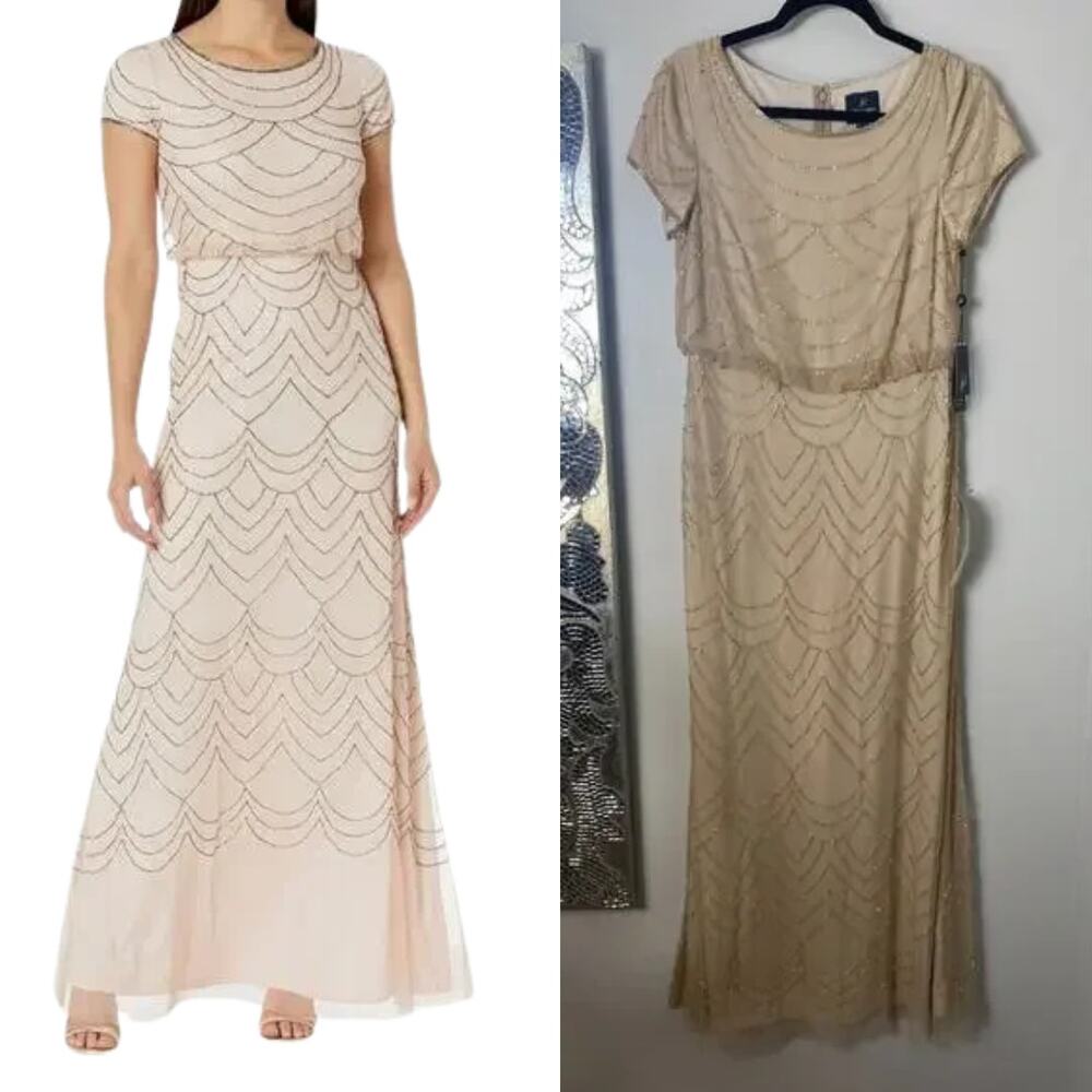 NWT ADRIANNA PAPELL DRESS GOWN 8P BRIDESMAID EVENING FORMAL WEDDING GUEST